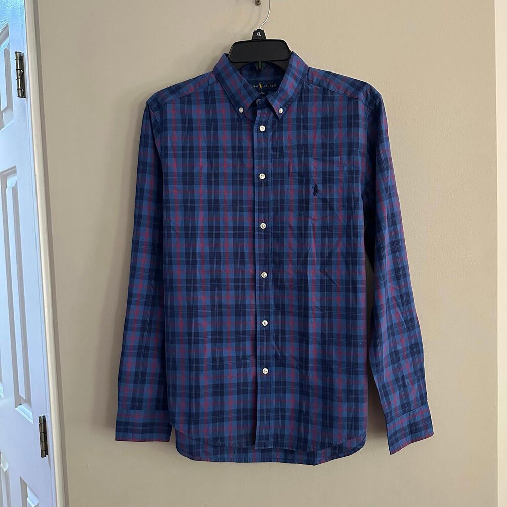Ralph Lauren Plaid Button‎ Down Long Sleeve Shirt XL 18-20